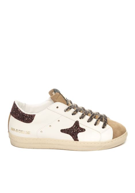 animalier/white glitter logo sneaker AMA BRAND DELUXE | 2909SNK-LEOPARD/BIAN